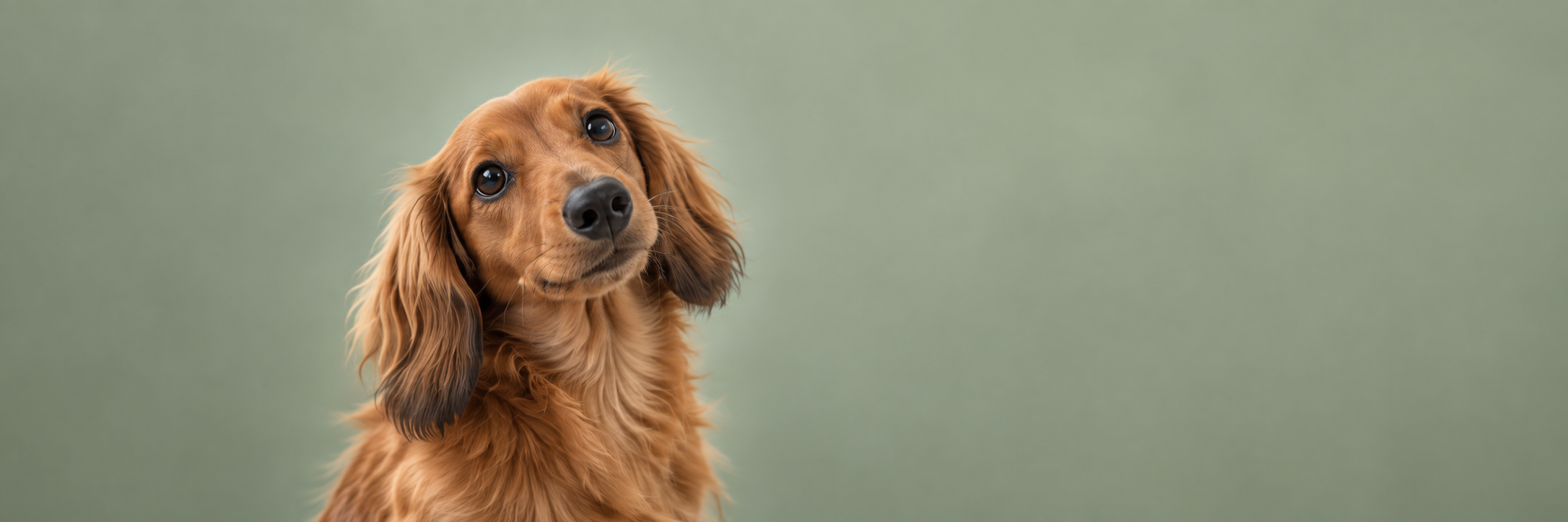 Curious golden dachshund