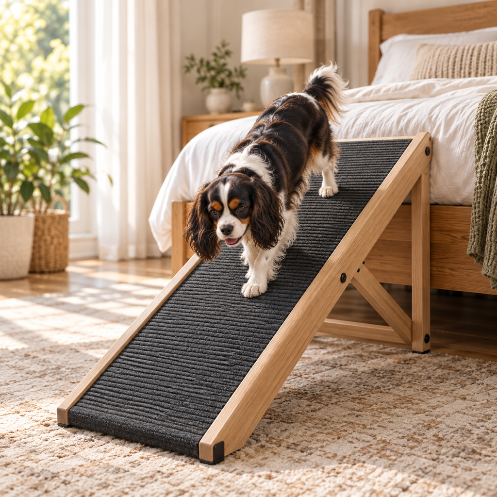 The Gentle Ramp: Natural wood & textured tread